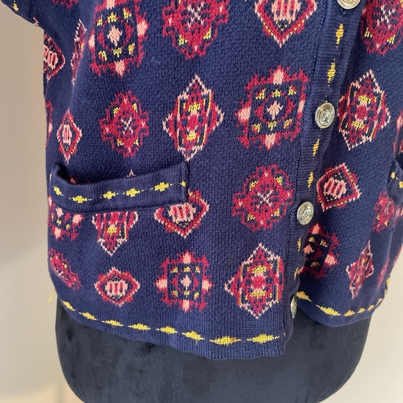 Tricots St.Raphael Navy Vest with Gold Buttons - Picture 6 of 7